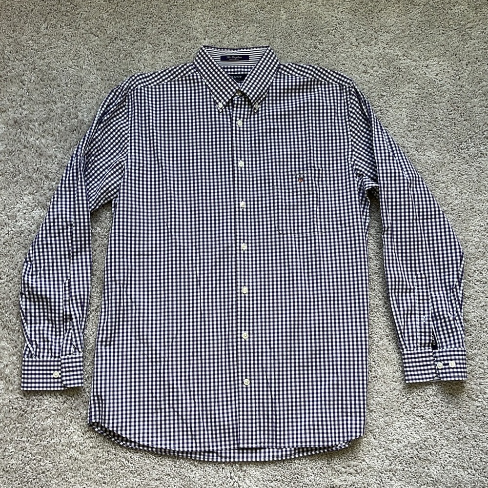 Gant Purple and White Checkered Men's Shirt